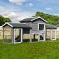 Preview: MyAnimal Hasenstall MH-03 Doppelstockhaus mit Garten, Freilauf, abnehmbares Dach, verzinkter Draht