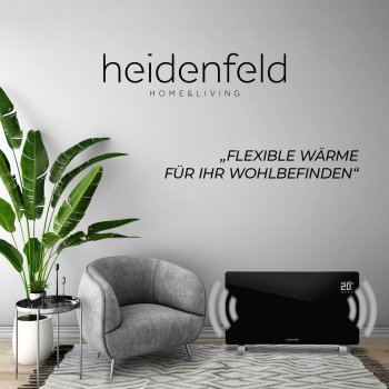 Heidenfeld Curved Glaskonvektor HF-GK100C 2000W 3 Jahre Garantie
