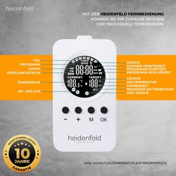 Heidenfeld Heizspiegel HF-HS100 rechteckig