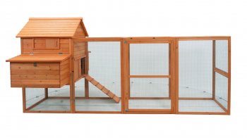 Miweba Hühnerstall My Animal MH-22 mit zwei Nistkästen, Auslauf, Hühnerhaus aus Holz, zwei Ebenen