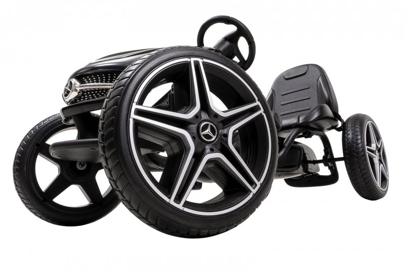 Go-Kart Mercedes-Benz Dreamkart, Lizenziertes Tretauto, Kettenantrieb, Freilauf, Metallrahmen, XM610