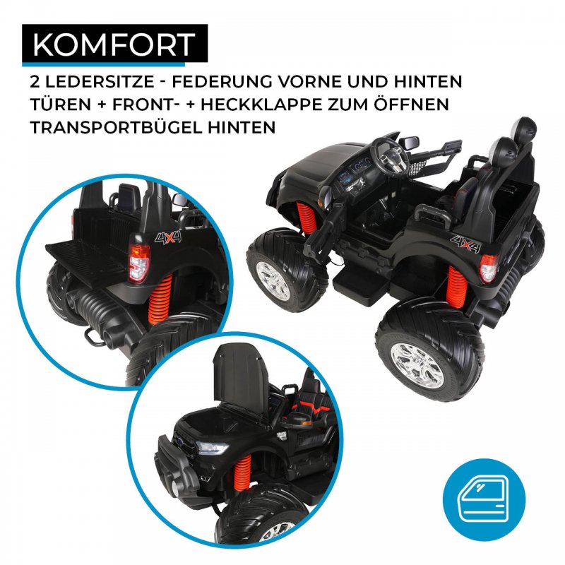 Kinder Elektroauto Ford Ranger Monster Truck Allrad Lizenziert für 2 Kinder Kinder Elektroauto Ford Ranger Monster Truck Allrad Lizenziert für 2 Kinder
