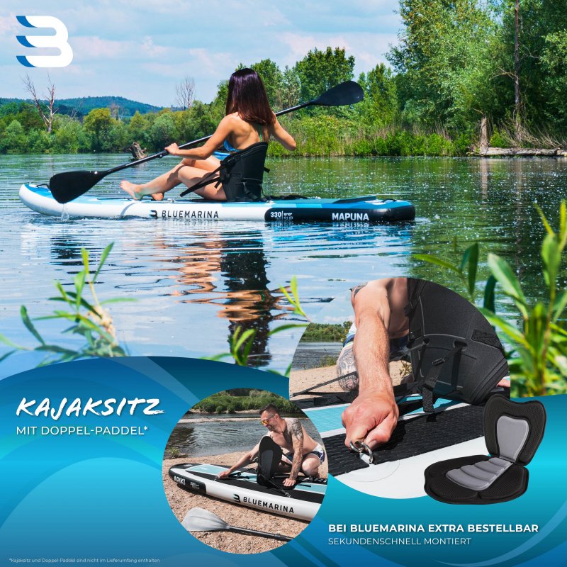 Bluemarina SUP Board Mapuna Sport 2020, Kickpad, Double Layer, Paddel, Pumpe, Rucksack, 5J Garantie Größe 330x76x15cm Bluemarina SUP Board Mapuna Sport 2020, Kickpad, Double Layer, Paddel, Pumpe, Rucksack, 5J Garantie Größe 330x76x15cm