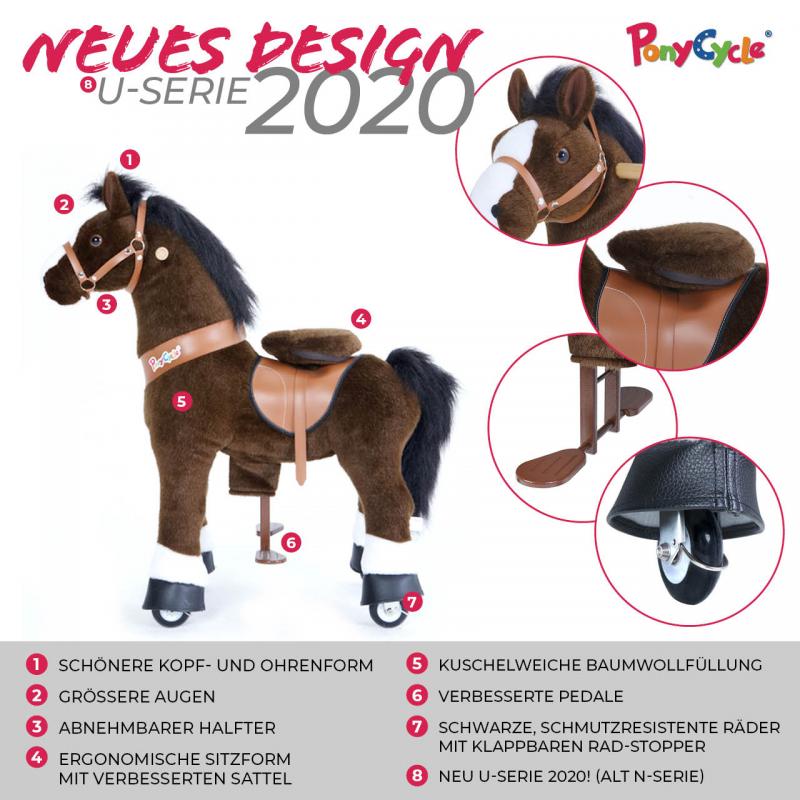 Ponycycle "Mister Ed" Pferd Braun neues Design 2020 small und medium mit Sound